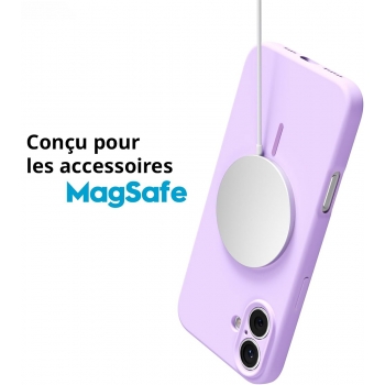 Coque Silicone Moxie BeFluo magsafe iPhone 16 Pro Max - Rose clair