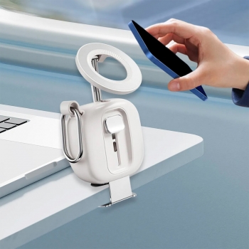 Support de bureau de voyage magsafe pliable - blanc