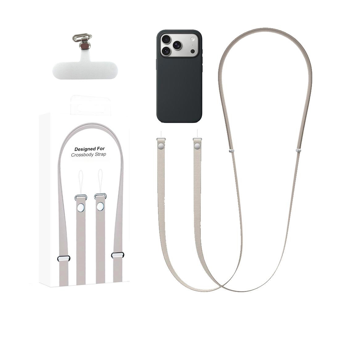 Bandouliere tissé  208 cm pour Smartphone - beige