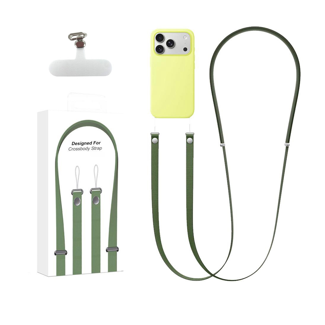 Bandouliere tissé  208 cm pour Smartphone - vert foncé