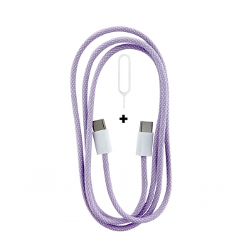 Cable Data Tressé Gamme Nylon POP Type-C vers Type-C - Lavande