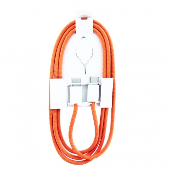 Cable Data Tressé Gamme Nylon POP Type-C vers Type-C - Orange