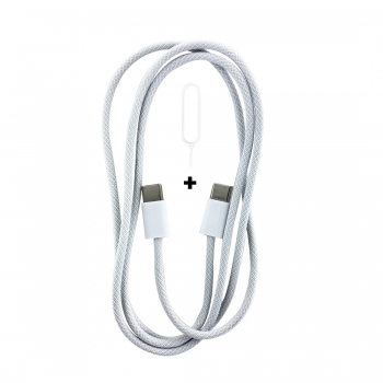 Cable Data Tressé Gamme Nylon POP Type-C vers Type-C - Blanc