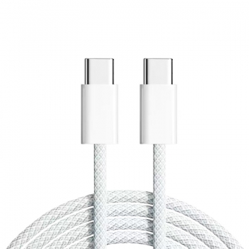 Cable Data Tressé Gamme Nylon POP Type-C vers Type-C - Blanc
