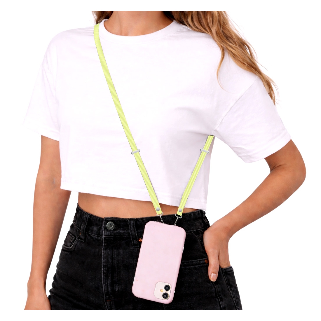 Bandouliere tissé  208 cm pour Smartphone - vert clair