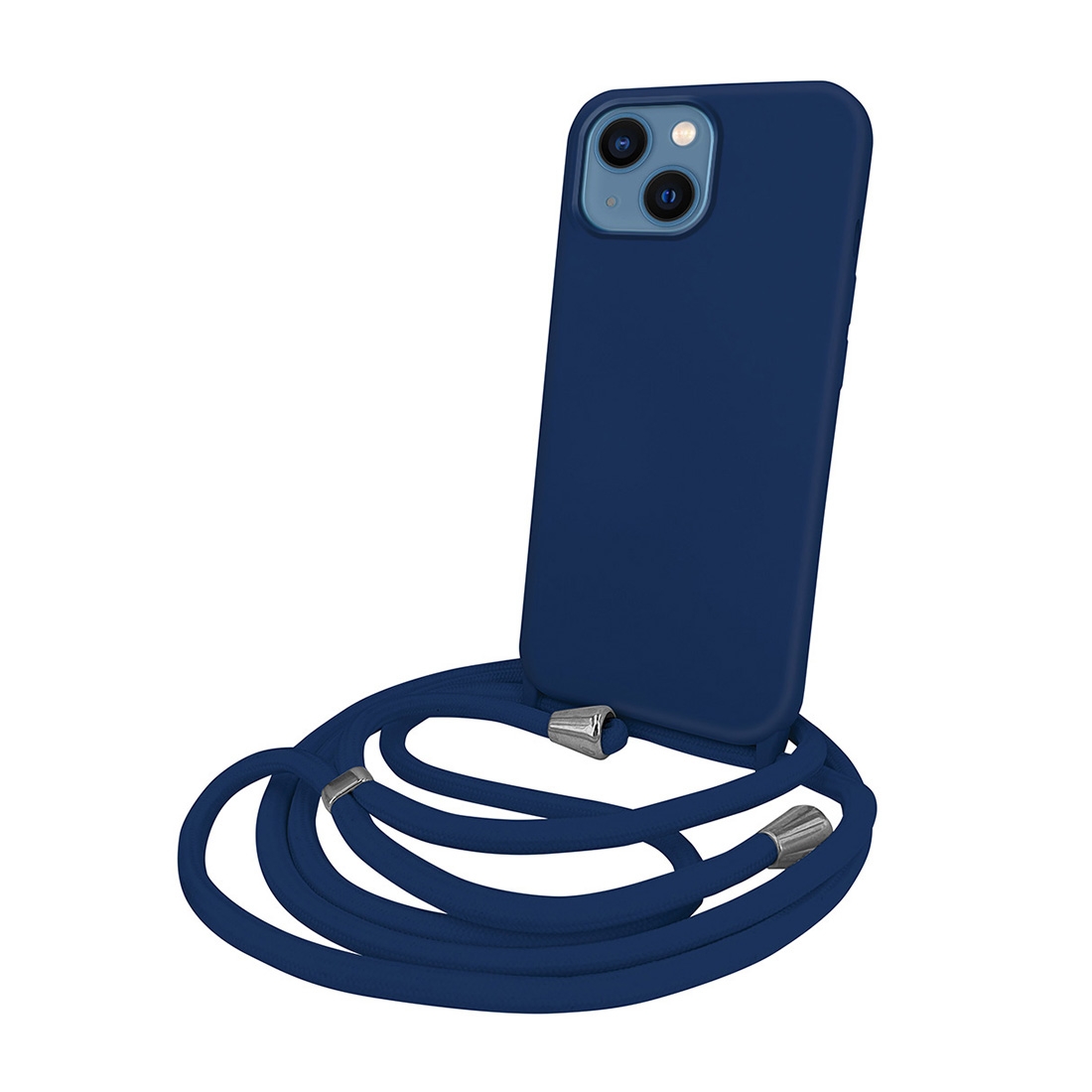 Coque premium + lacet Color lace pour iphone 15 Plus - bleu foncée