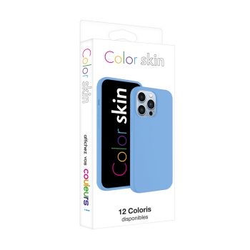 Coque premium Color Skin pour  iphone 14  pro couleur bleu glacier