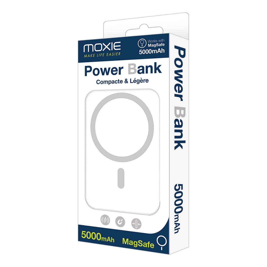 Batterie de secours MagSafe 5000mah charge rapide - Blanc