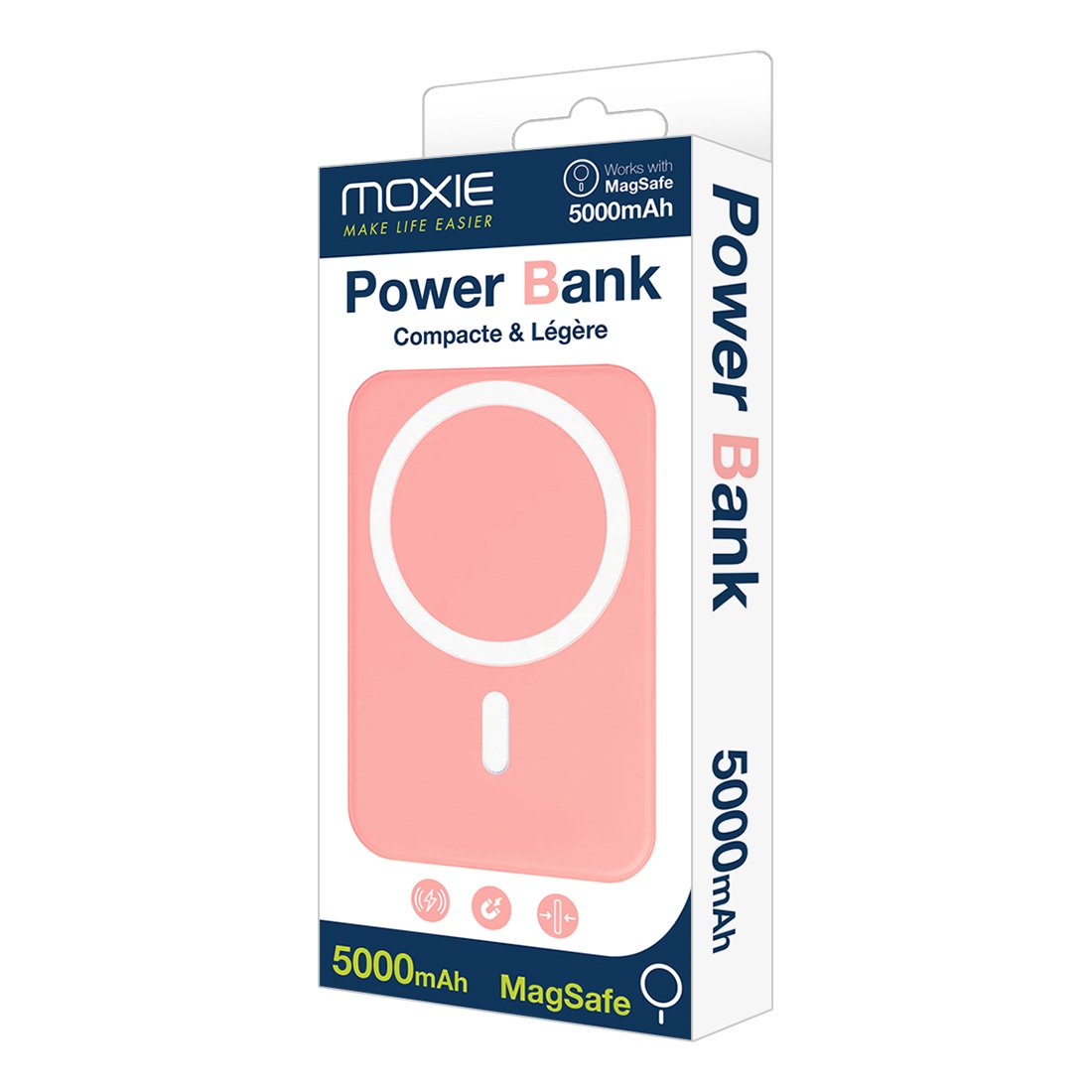 Batterie de secours MagSafe 5000mah charge rapide - Rose