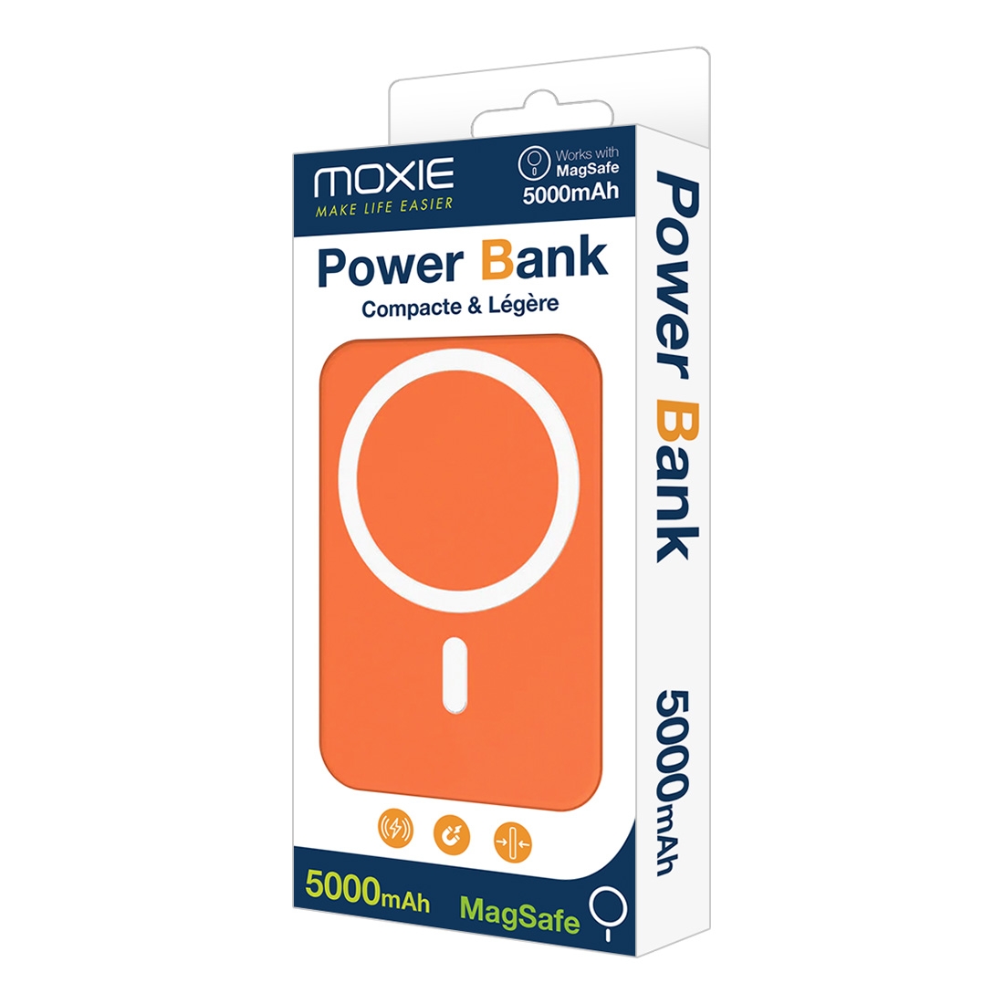 Batterie de secours MagSafe 5000mah charge rapide - orange