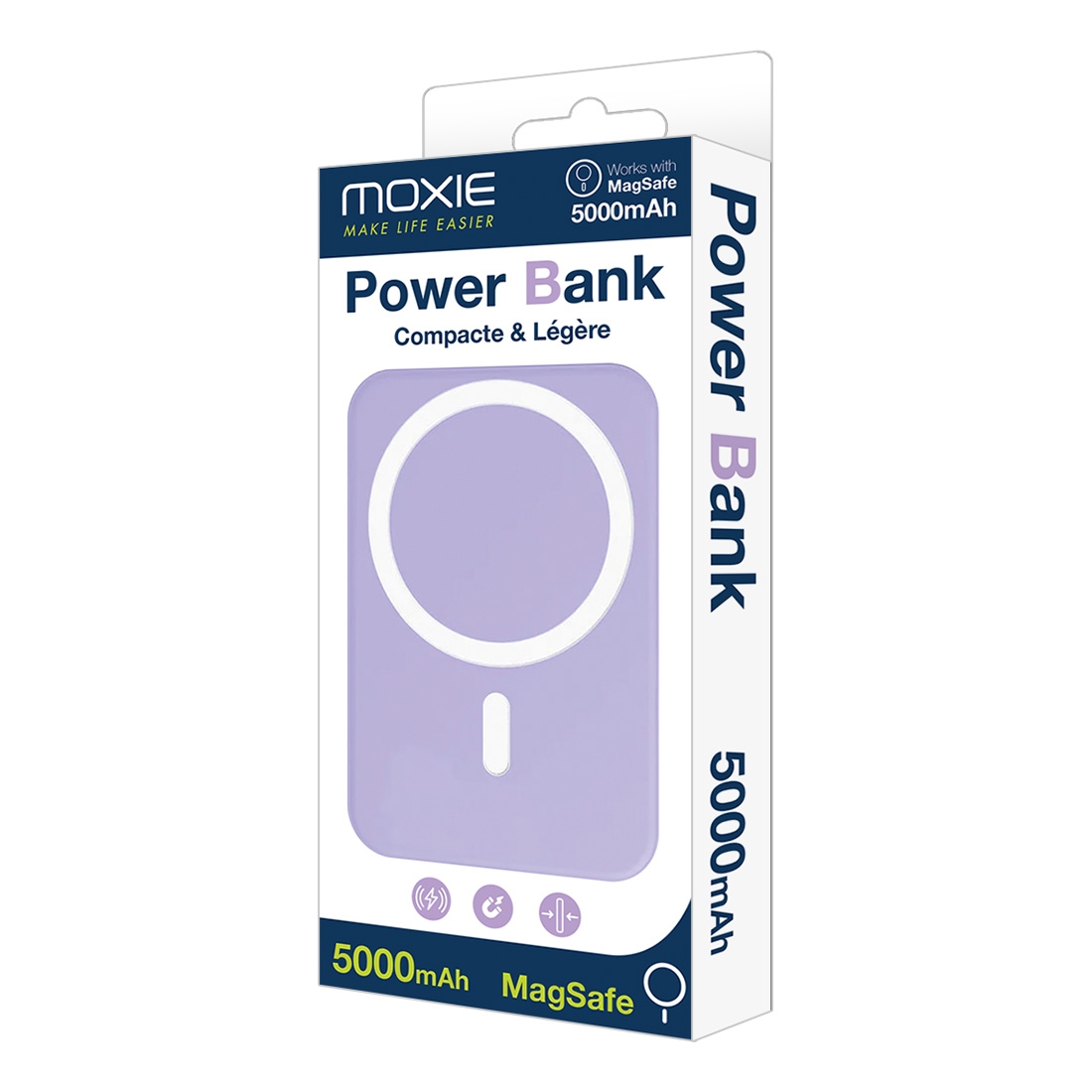 Batterie de secours MagSafe 5000mah charge rapide - Violet