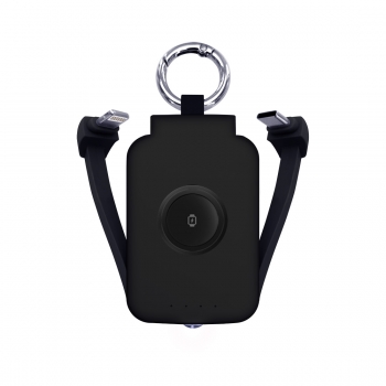 Powerbank Porte Clefs 2000mah Lightning / Type C + Apple watch - Noir