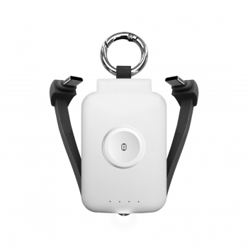 Powerbank Porte Clefs 2000mah Lightning / Type C + Apple watch - Blanc