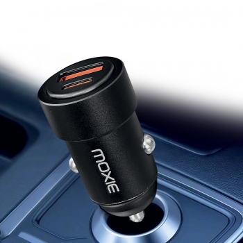 Chargeur Allume Cigare Compact en  Aluminium double entrée USBA+ USBC - 30 WATT