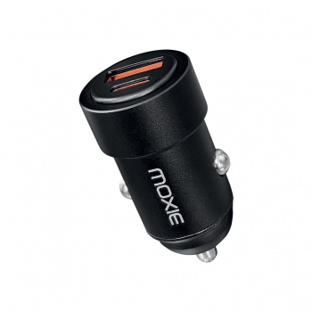 Chargeur Allume Cigare Compact en  Aluminium double entrée USBA+ USBC - 30 WATT