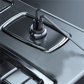 Chargeur Allume Cigare Compact en  Aluminium double entrée USBA+ USBC - 30 WATT