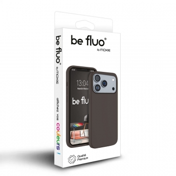 Coque Silicone Moxie BeFluo Fine et Légère pour iPhone 17 Pro, Intérieur Microfibre - Gris anthracite