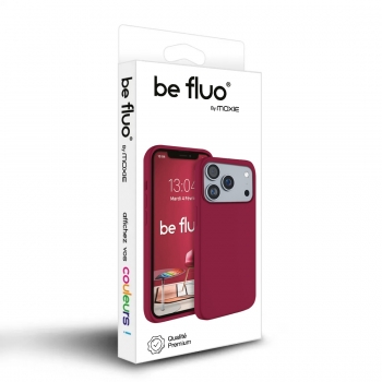 Coque Silicone Moxie BeFluo Fine et Légère pour iPhone 15 Pro Max, Intérieur Microfibre - Dark Cherry