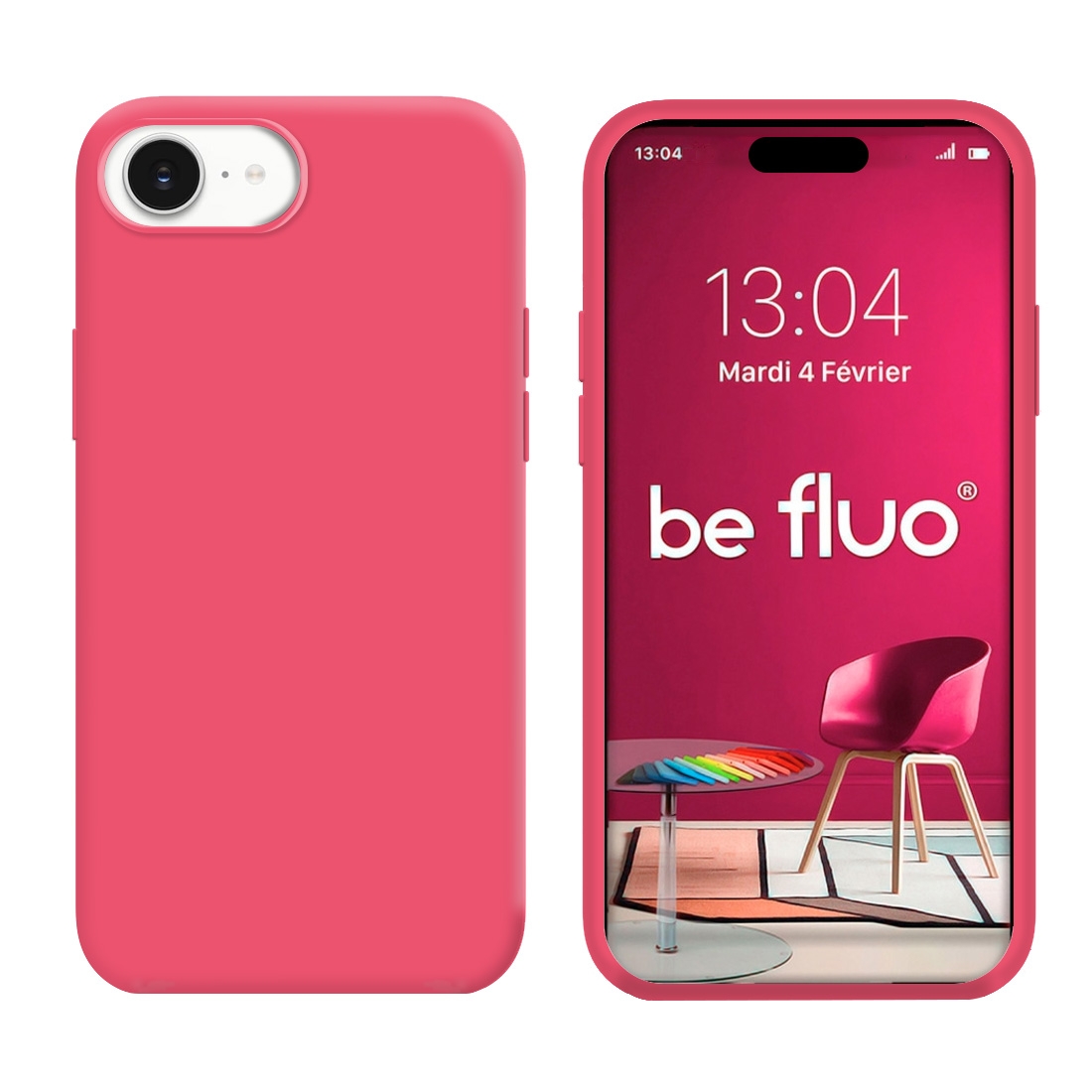 Coque Silicone Moxie BeFluo Fine et Légère pour iPhone 16e, Intérieur Microfibre - Fruit du dragon