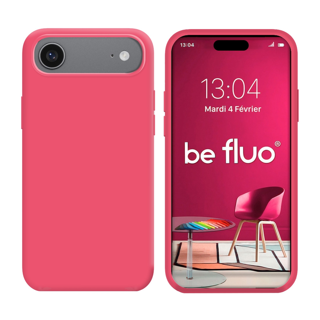Coque Silicone Moxie BeFluo Fine et Légère pour iPhone Air, Intérieur Microfibre - Fruit du dragon