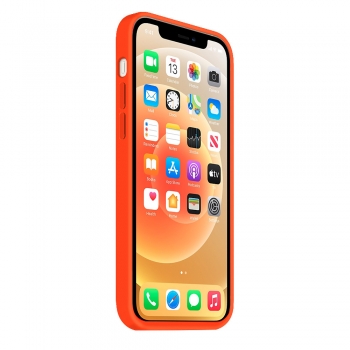 Coque Silicone Moxie BeFluo Fine et Légère pour iPhone 16e, Intérieur Microfibre - Orange Sunset