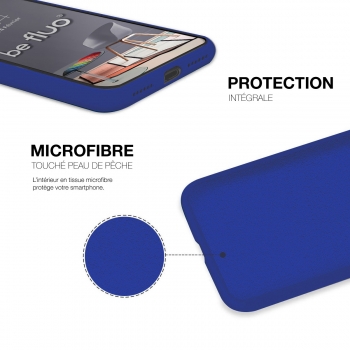 Coque Silicone Moxie BeFluo Fine et Légère pour iPhone 16e, Intérieur Microfibre - Bleu electrique
