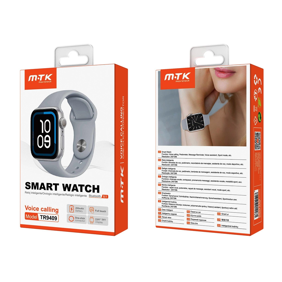 Montre connectée Bluetooth TR9409 IOS et Android - grise