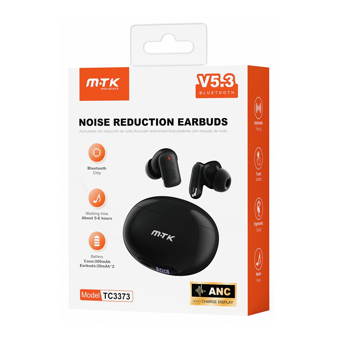 Écouteurs Bluetooth 5.3 avec Réduction de Bruit - Noir