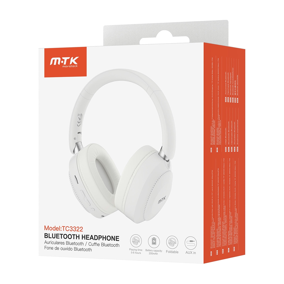 Casque Bluetooth Sans Fil TWS pliable - blanc