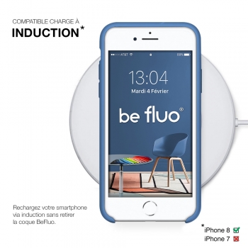 Moxie Coque iPhone 7/8/SE 2020 [BeFluo] Coque Silicone Fine et Légère pour iPhone 8, iPhone 7 et iPhone SE 2020, Intérieur Microfibre, Coque Anti-chocs et Anti-rayures pour iPhone 8/7/SE 2020 - Bleu Acier