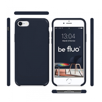 Moxie Coque iPhone 7/8/SE 2020 [BeFluo] Coque Silicone Fine et Légère pour iPhone 8, iPhone 7 et iPhone SE 2020, Intérieur Microfibre, Coque Anti-chocs et Anti-rayures pour iPhone 8/7/SE 2020 - Bleu Foncé