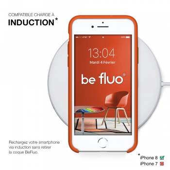 Moxie Coque iPhone 7/8/SE 2020 [BeFluo] Coque Silicone Fine et Légère pour iPhone 8, iPhone 7 et iPhone SE 2020, Intérieur Microfibre, Coque Anti-chocs et Anti-rayures pour iPhone 8/7/SE 2020 - Orange