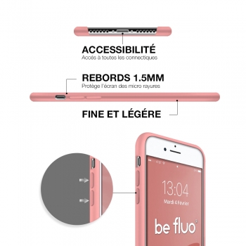 Moxie Coque iPhone 7/8/SE 2020 [BeFluo] Coque Silicone Fine et Légère pour iPhone 8, iPhone 7 et iPhone SE 2020, Intérieur Microfibre, Coque Anti-chocs et Anti-rayures pour iPhone 8/7/SE 2020 - Rose Clair