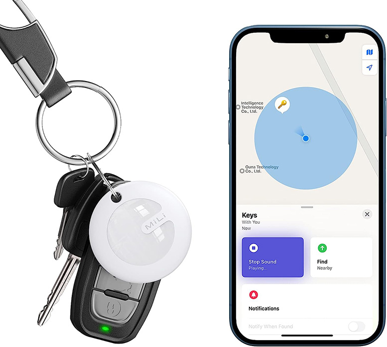 4€48 sur Tracker MiLi Tag Rouge compatible Apple Find My Protection Porte  Clés incluse - Balise connectée - Achat & prix