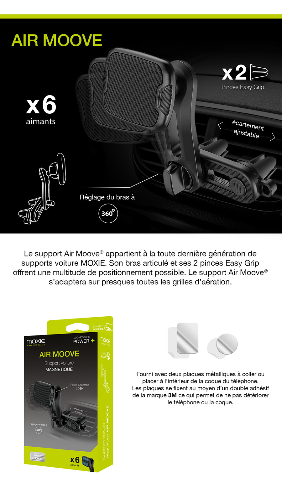 Support smartphone Magnétique sur grille